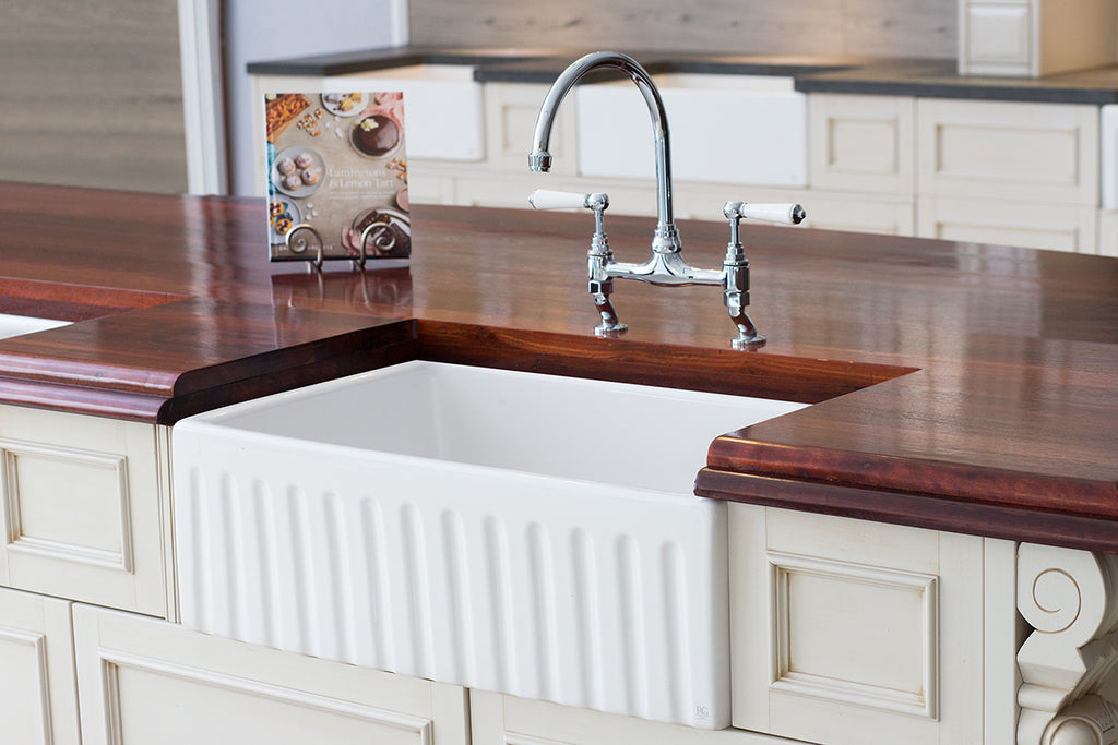Fireclay Fluted Apron Sink