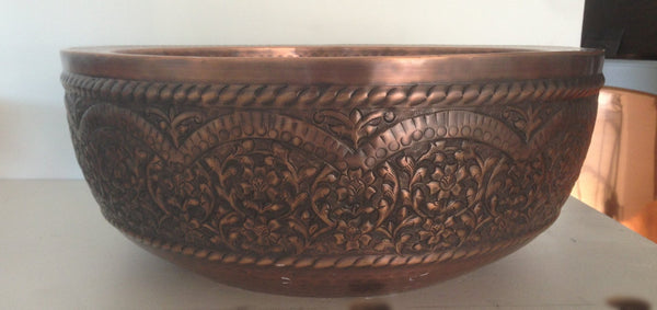 Copper Aztec Wash Bowl