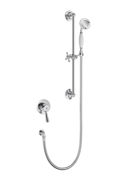 Traditional Concealed Shower With Flexible Kit - Porcelain Lever